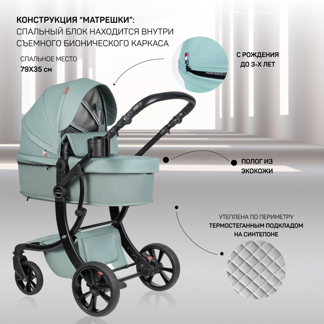 Коляска трансформер Aimile Pro голубой - фото 2