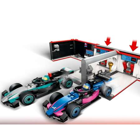 Конструктор LEGO City Гараж Mercedes-AMG и Alpine блочный