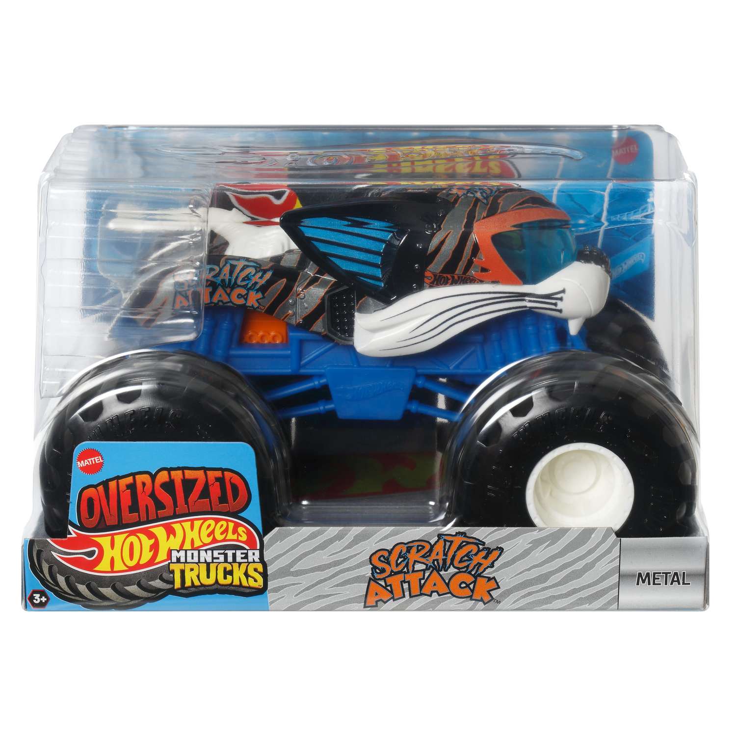Монстр-трак Hot Wheels Monster Trucks 1:24 синий FYJ83 - фото 1