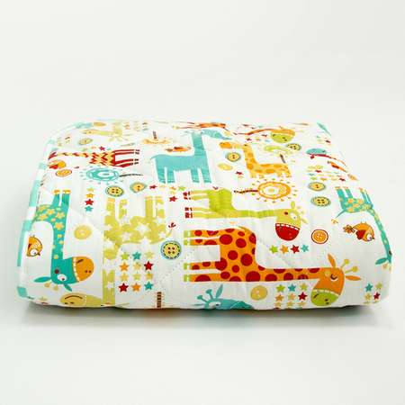 Коврик Amarobaby Soft Mat Жирафики стеганный Бирюзовый
