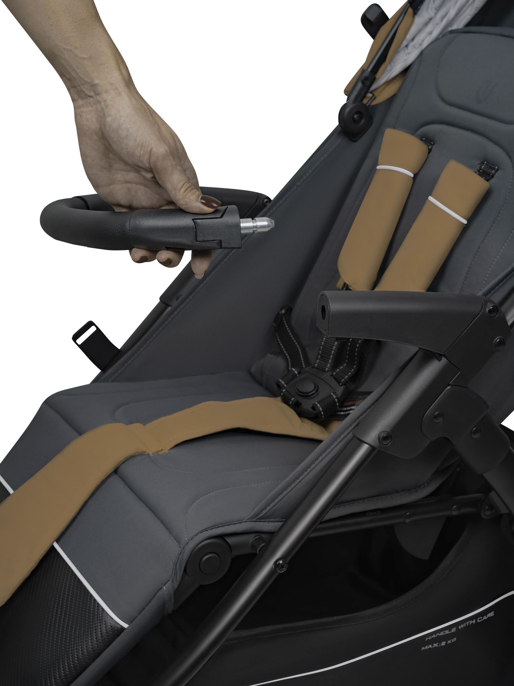 Коляска прогулочная JOVOLA Selena SL, бежевый-серый - фото 17