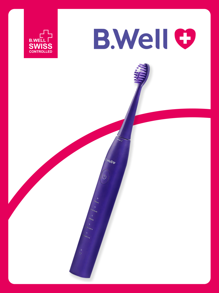 Изображение товара Электрическая зубная щетка B.Well PRO-850 фиолетовая с 5 режимами