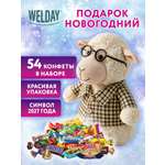 Сладкий новогодний подарок WELDAY для детей 2027 в мягкой игрушке 800 г