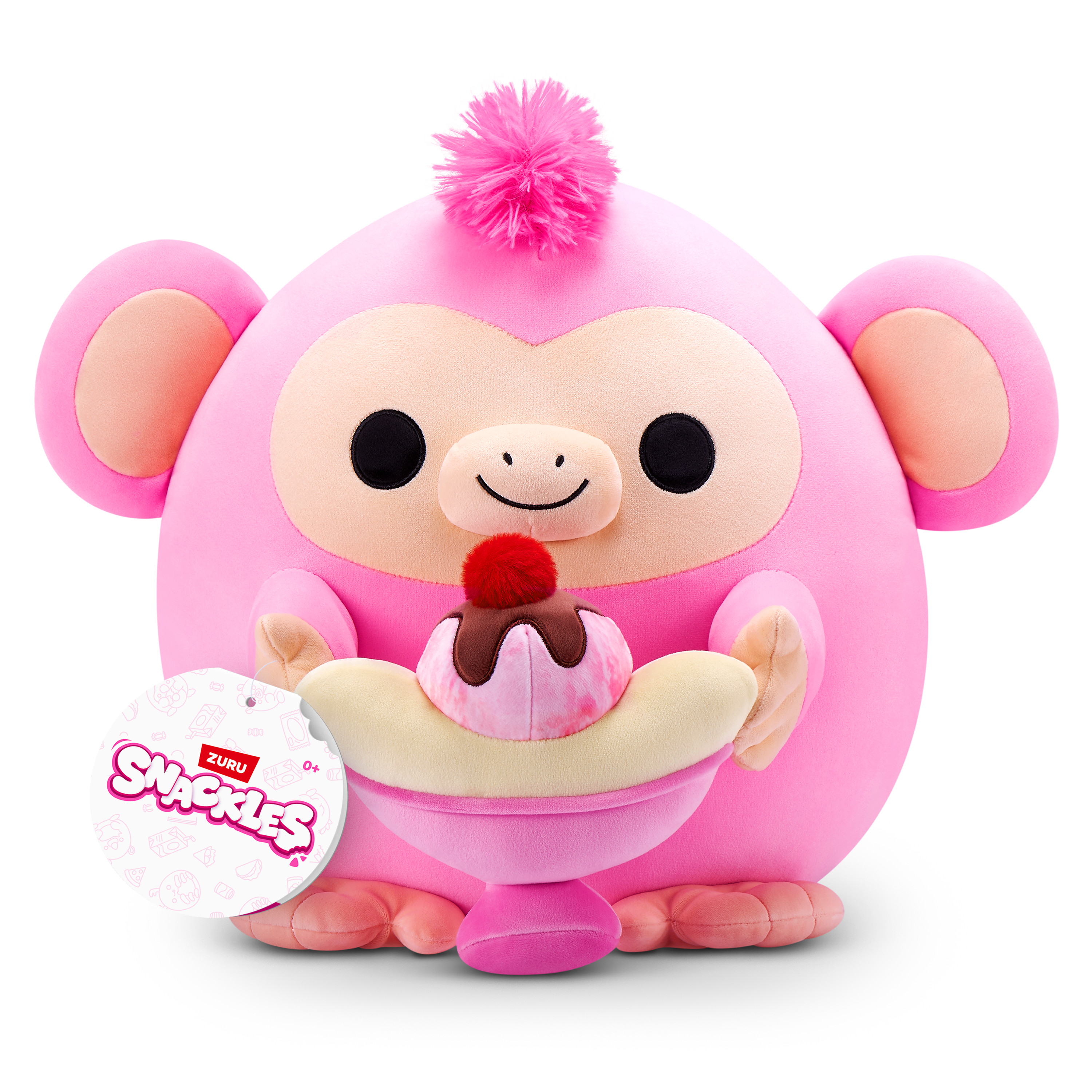 Игрушка мягкая Zuru Snackles Обезьянка с банановым десертом 20см 77694J - фото 6