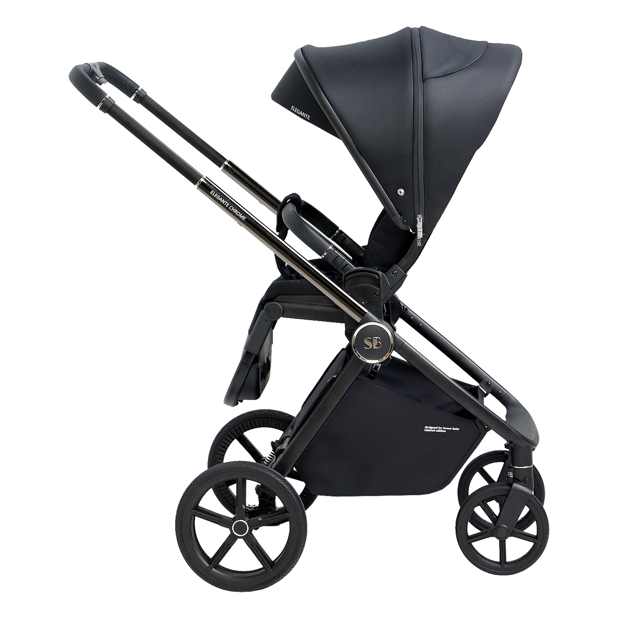 Коляска 3в1 Sweet Baby Elegante Chrome Black черный - фото 72