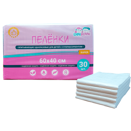 Пелёнки одноразовые ENNIBENNI 40х60 см 30 шт.