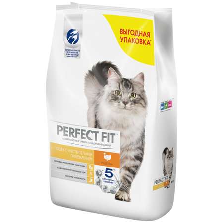 Корм сухой для кошек PerfectFit 10кг индейка с чувствительным пищеварением