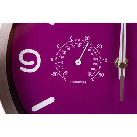 Часы настенные Bresser MyTime ND DCF Thermo/Hygro 25 см фиолетовые