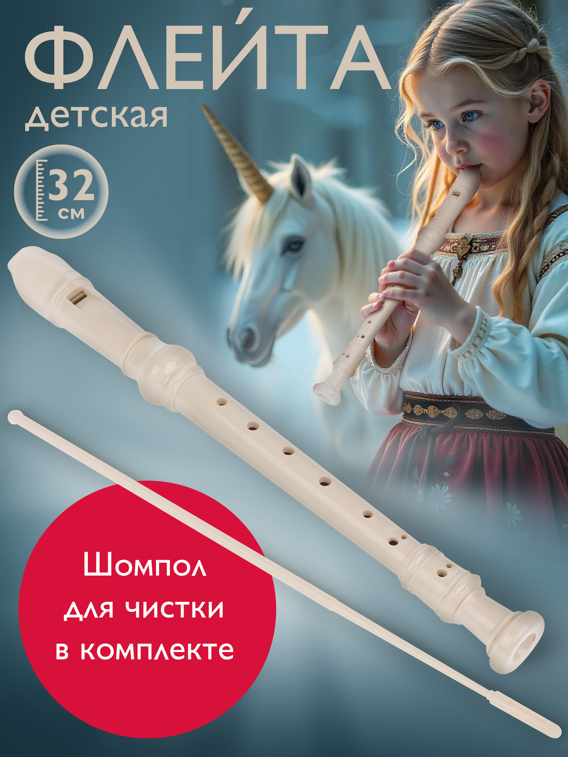 Игрушка музыкальная Наша Игрушка труба, флейта - фото 1