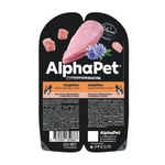 Влажный корм для кошек AlphaPet для котят, беременных и кормящих кошек индейка мясные кусочки в соусе 80г