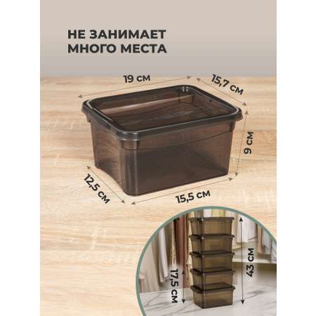 Ящики для хранения Бытпласт Кристалл 5шт по 2л
