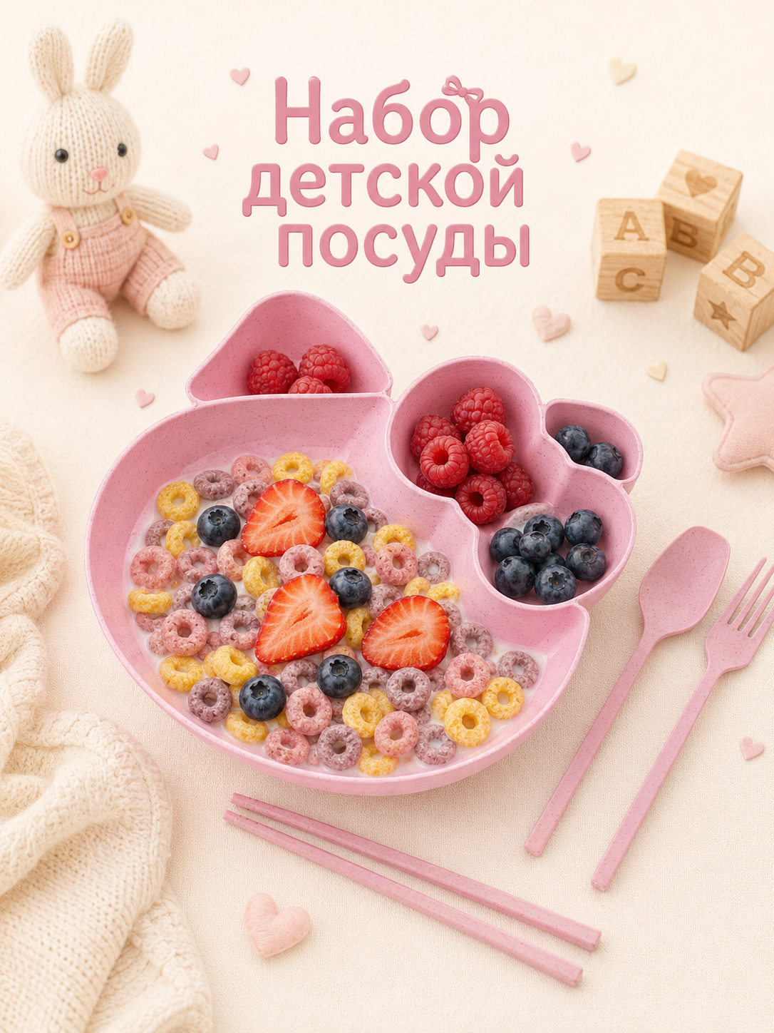 Набор посуды Добрый Филин Кошечка 4 предм. - фото 1
