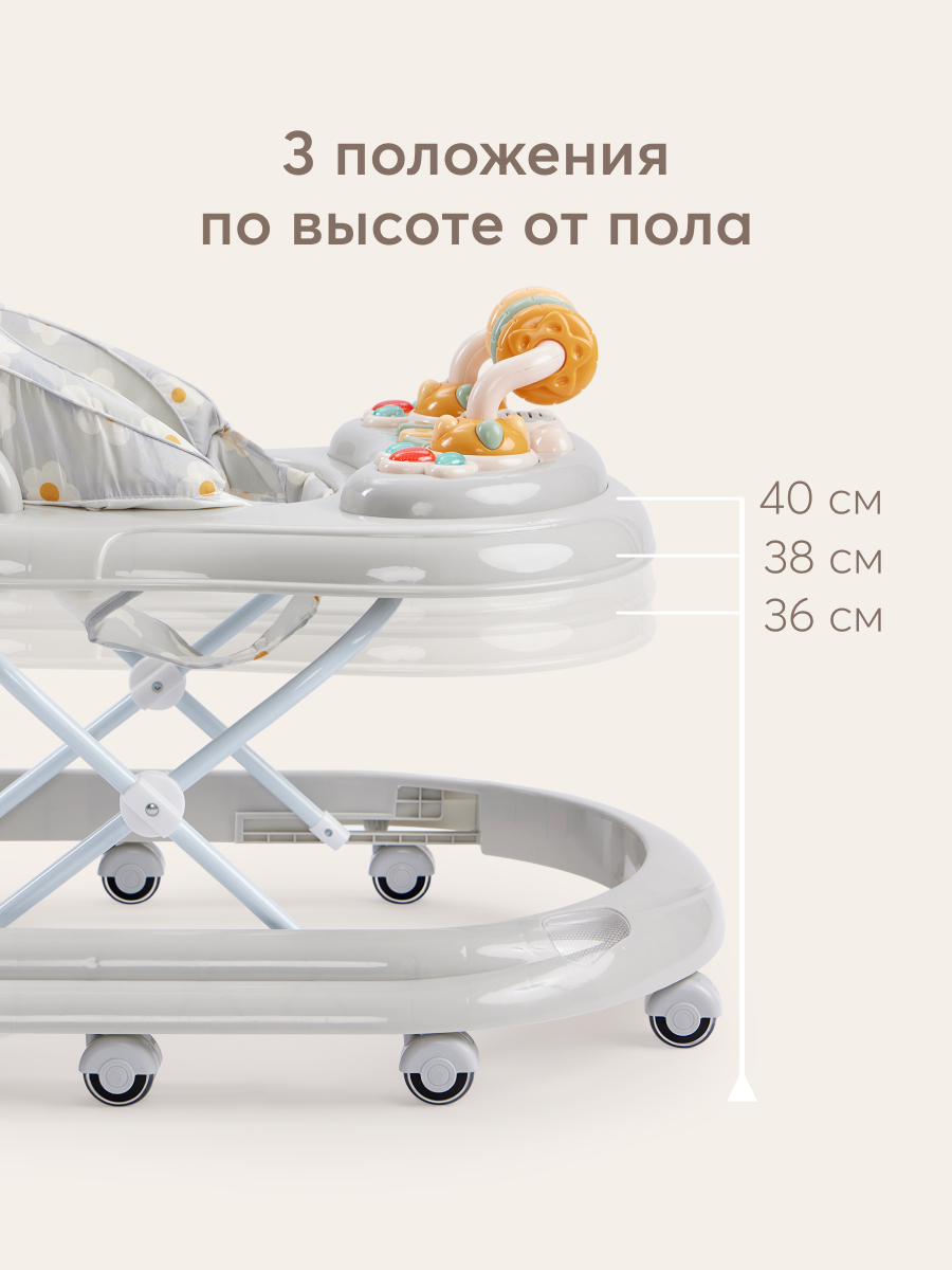 Ходунки Happy Baby Smiley серый - фото 8