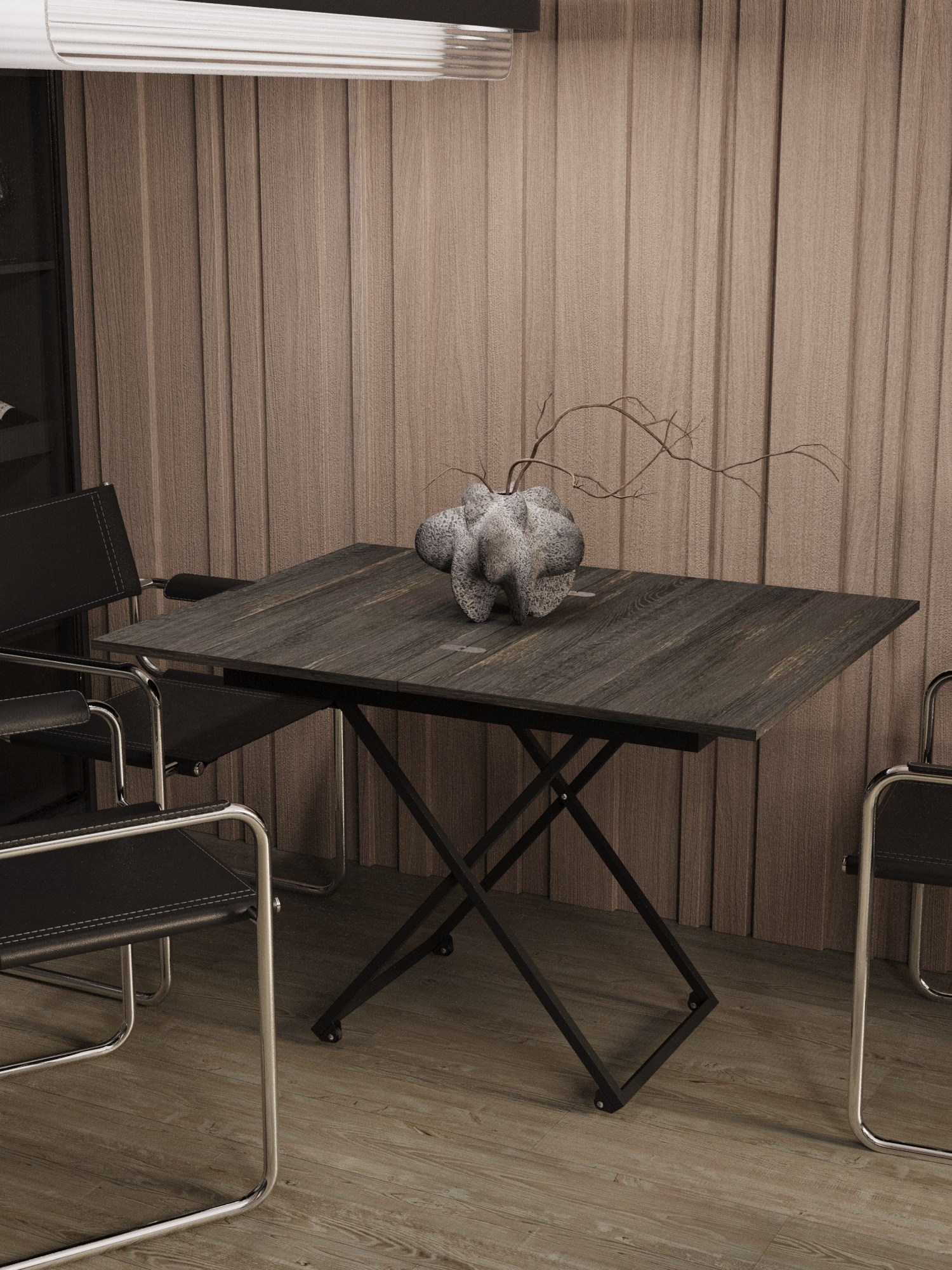 Стол-трансформер КАЛИФОРНИЯ МЕБЕЛЬ Андрэ Loft ЛДСП Интра Черный - фото 22