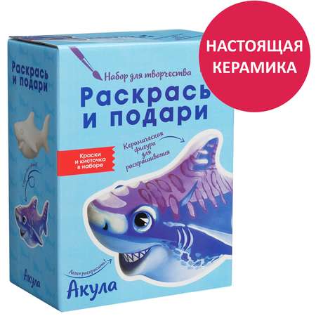 Набор для творчества Раскрась и подари Акула роспись красками