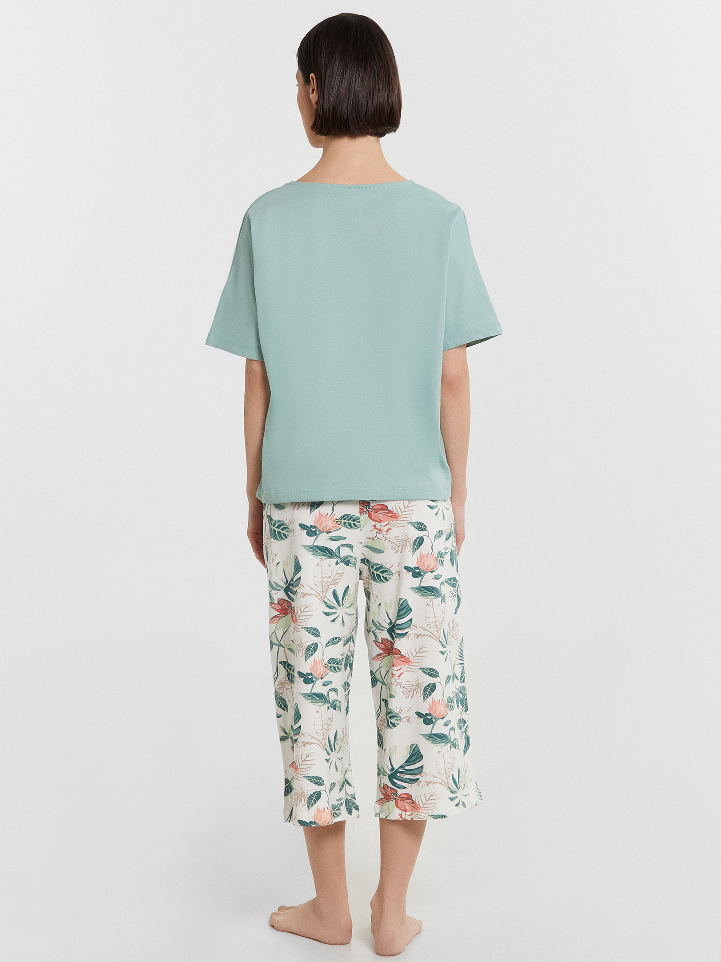 Пижама Mark Formelle (Марк Формэль) 592598/шалфей +тропики на св.молочном - фото 3