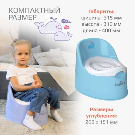 Горшок детский KidWick Гранд голубой с белой крышкой