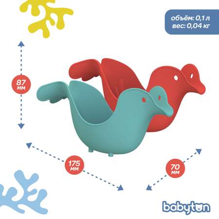 Ковш детский для купания Babyton Бирюзовый-Красный 2шт T0404100+T0404200