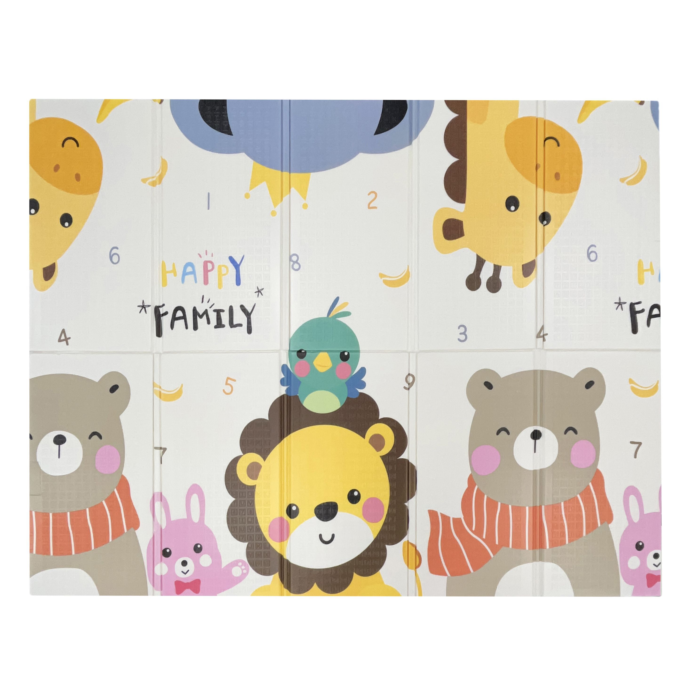Игровой коврик складной для детей UNIX Kids Zoo 180x200 см, двусторонний, животные и город с дорогой, текстурная поверхность, развивающий - фото 15