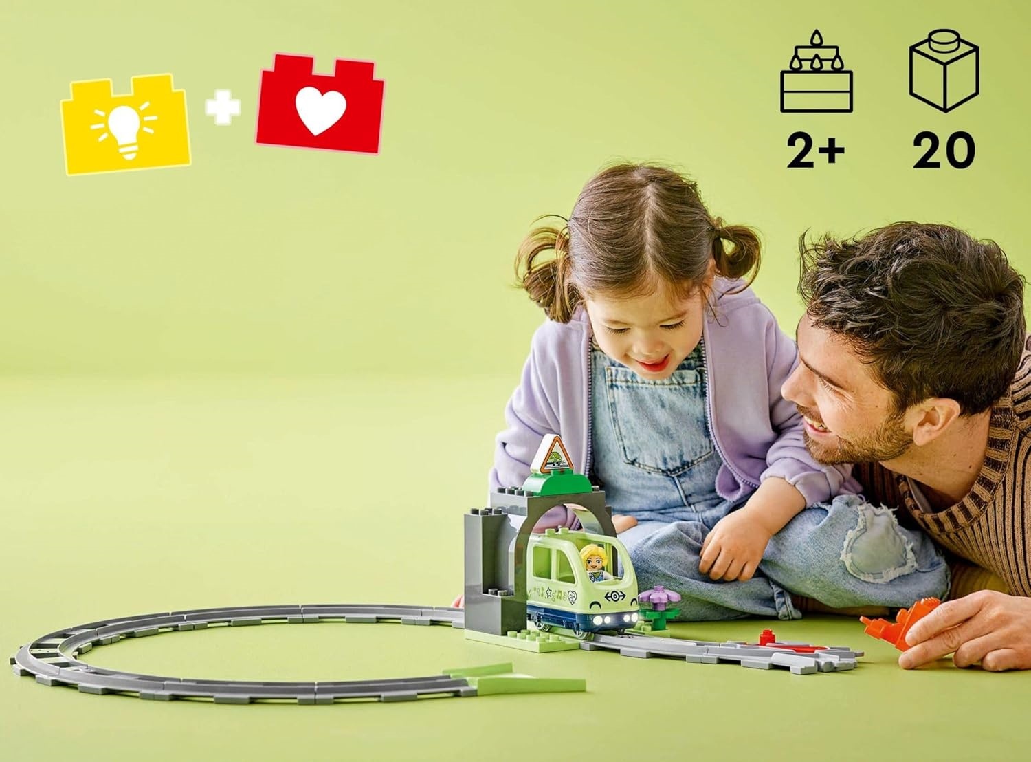 Конструктор LEGO DUPLO Железнодорожный туннель и пути 20 дет. - фото 4