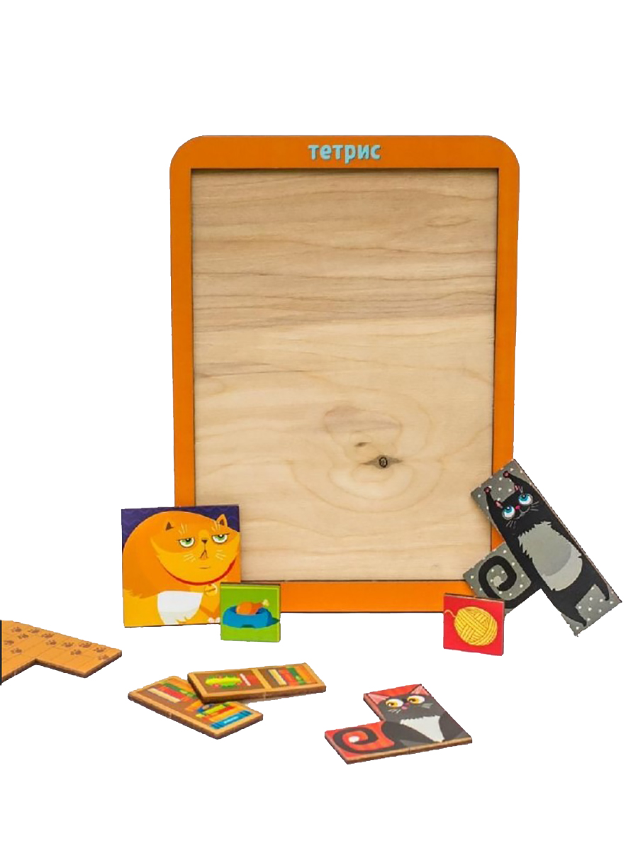Игрушка WOODLANDTOYS рамка-вкладыш Тетрис Коты - фото 7