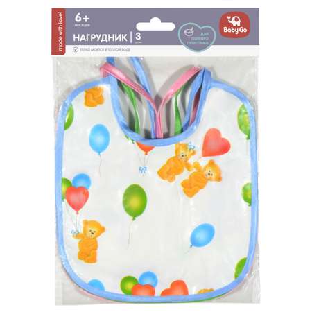 Нагрудник BabyGo клеенка 3 шт. в ассортименте