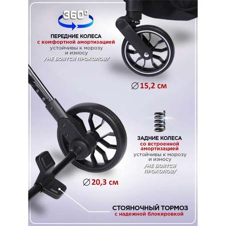 Коляска прогулочная BabyCare Venetto Темно Серый серый