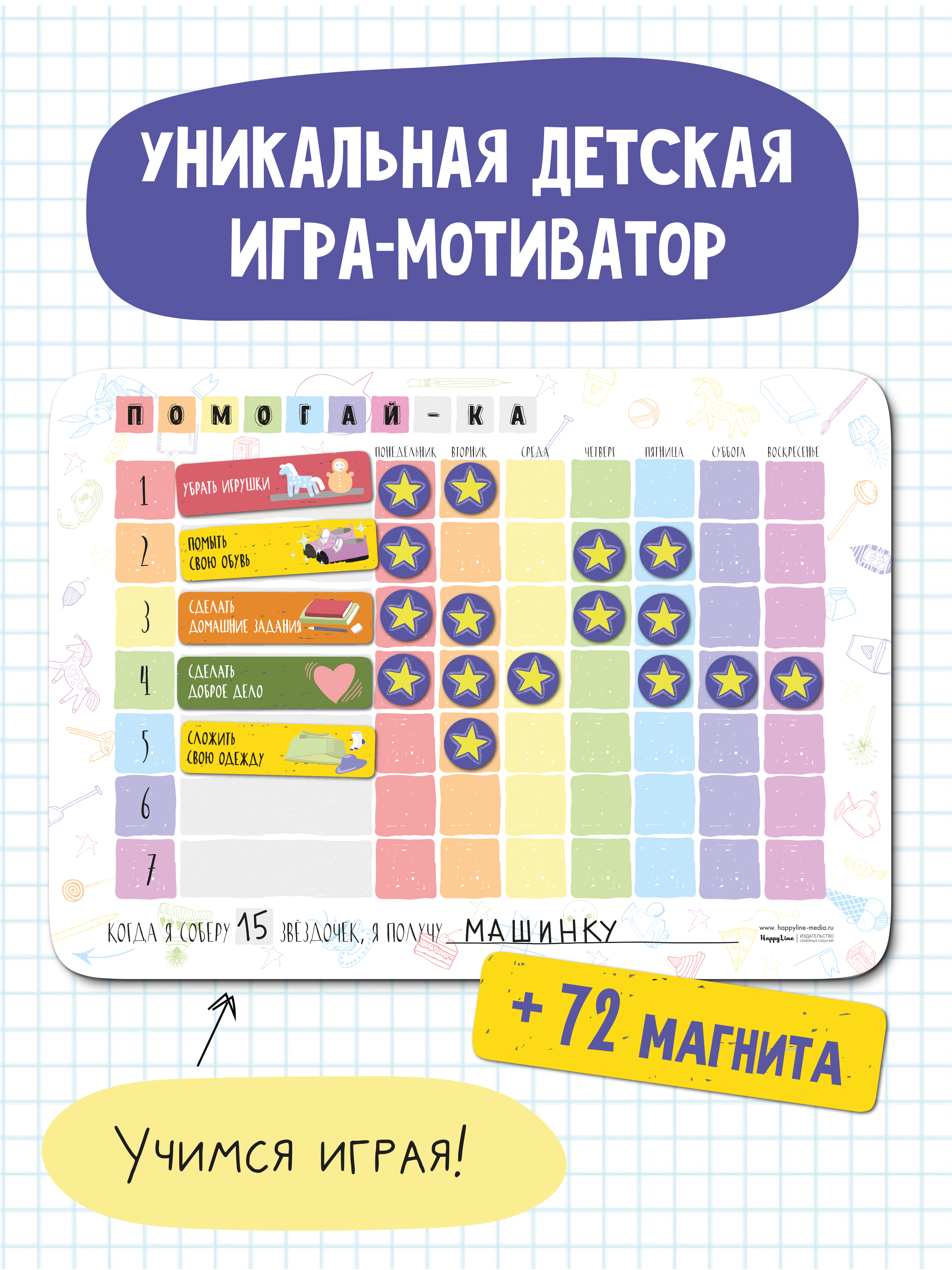 Магнитно-маркерная доска HappyLine - фото 1