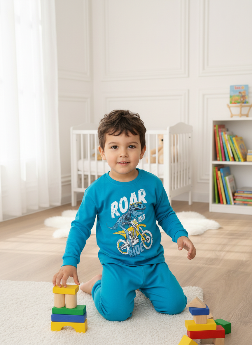 Пижама Утенок 800п бирюза дино - фото 2