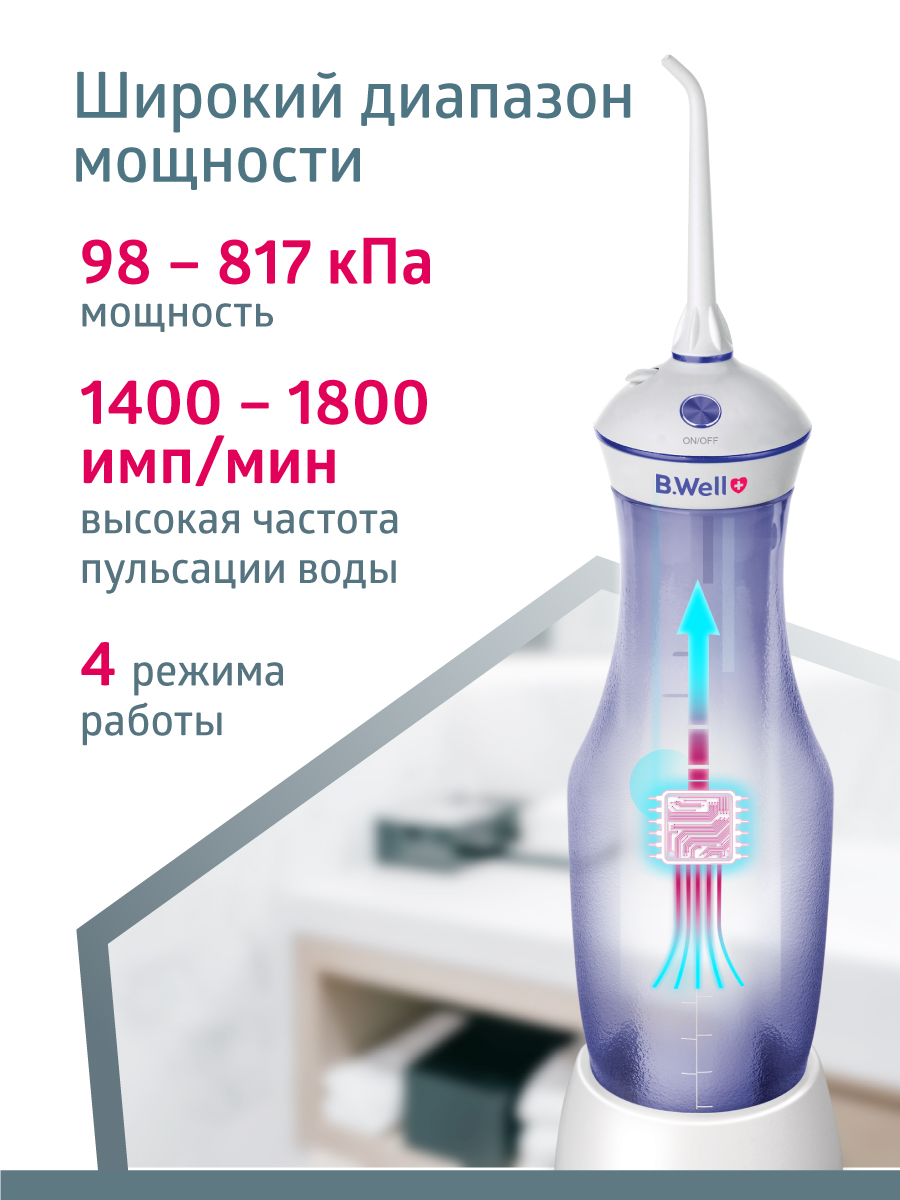 Ирригатор B.Well импульсный 4 реж. - фото 9