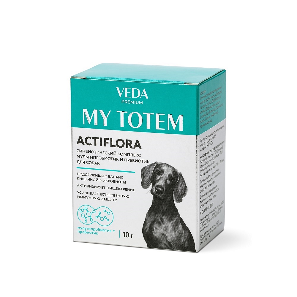 Комплекс для собак синбиотический Veda My Totem Actiflora мультипробиотик и пребиотик 10г - фото 1