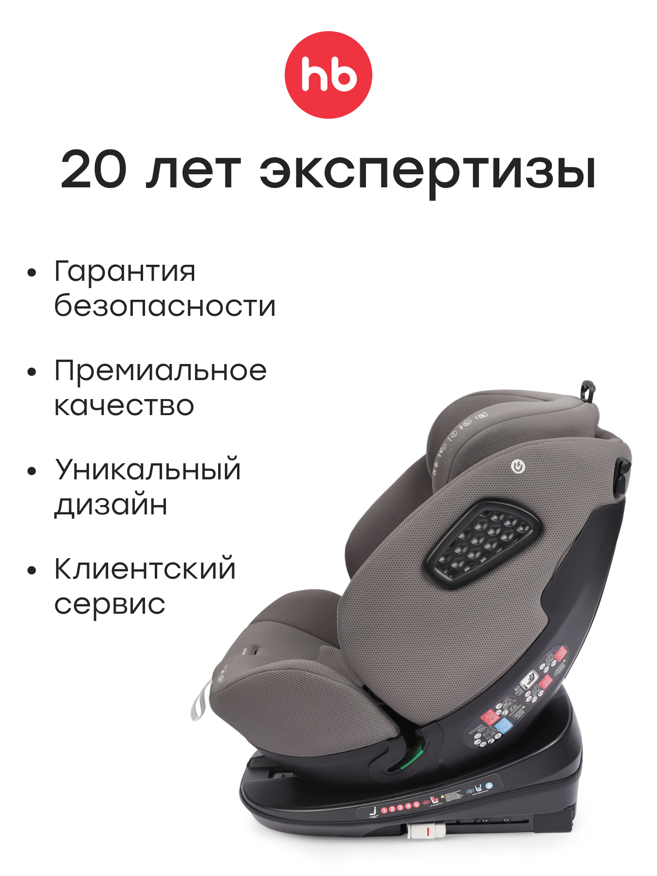 Автокресло Happy Baby Reex Isofix 0+/1/2/3 (0-36 кг) серый - фото 12