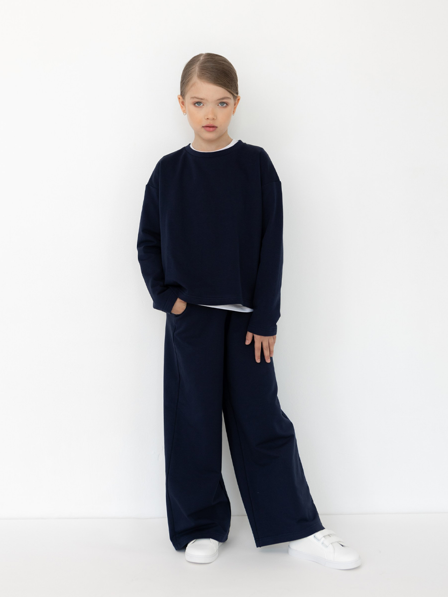 Свитшот и брюки LELUkids LT0401_синий - фото 1