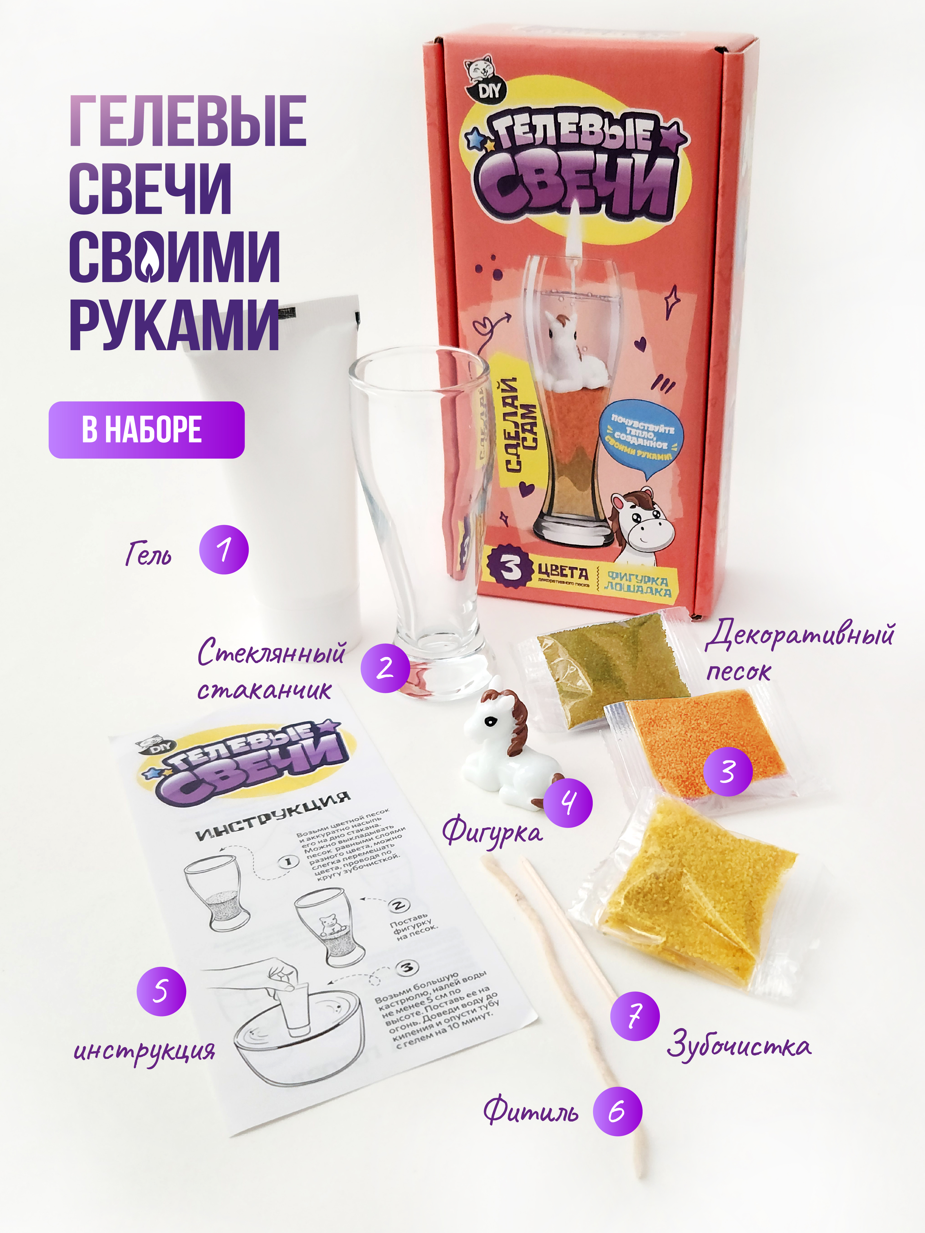 Творческий набор опытов сделай сам Гелевые свечи для детей - фото 2
