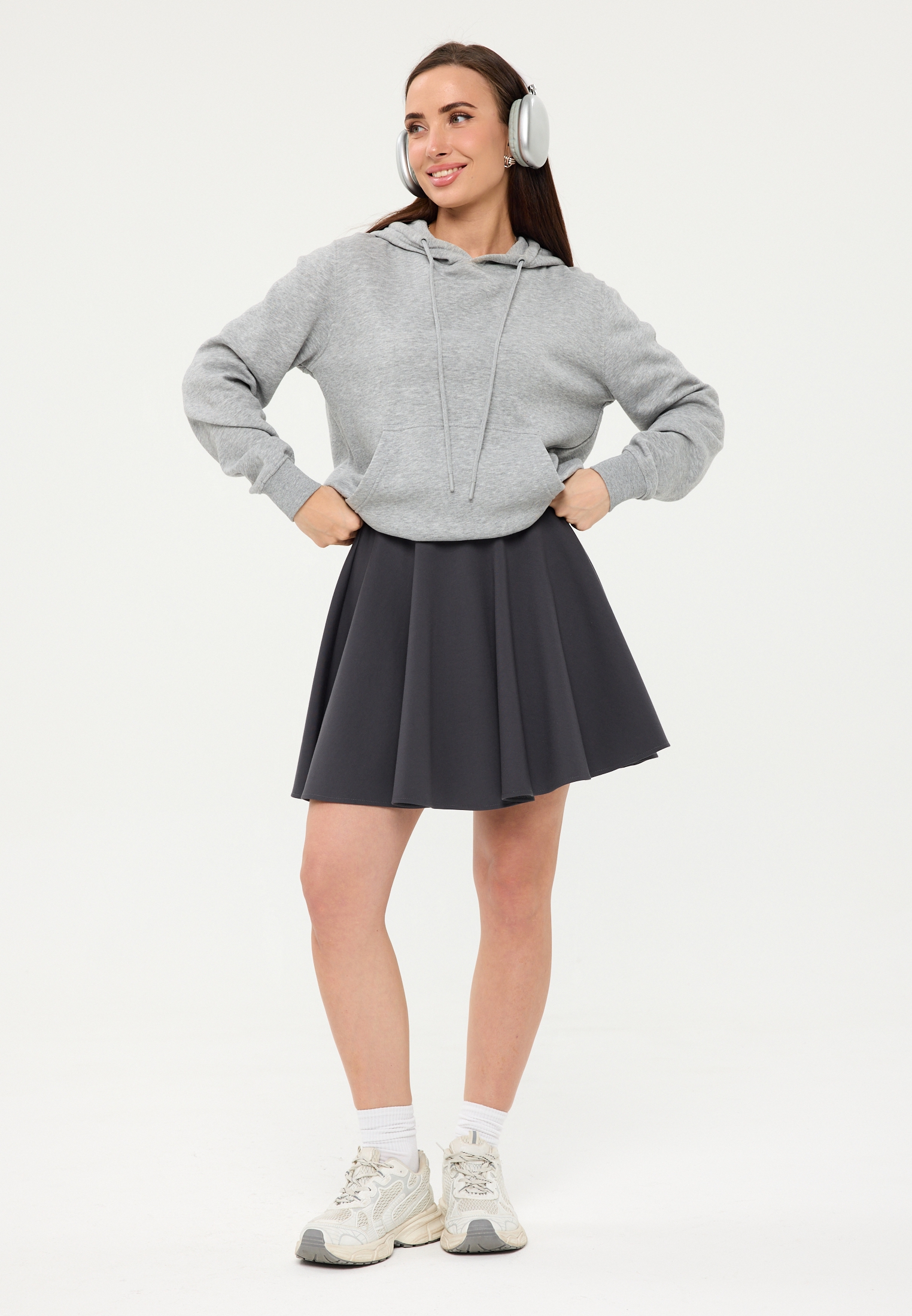 Юбка Stylish AMADEO AWS-5005-серый - фото 7