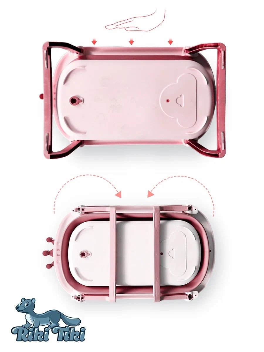 Ванночка RIKI TIKI baby складная, с матрасиком красный - фото 6