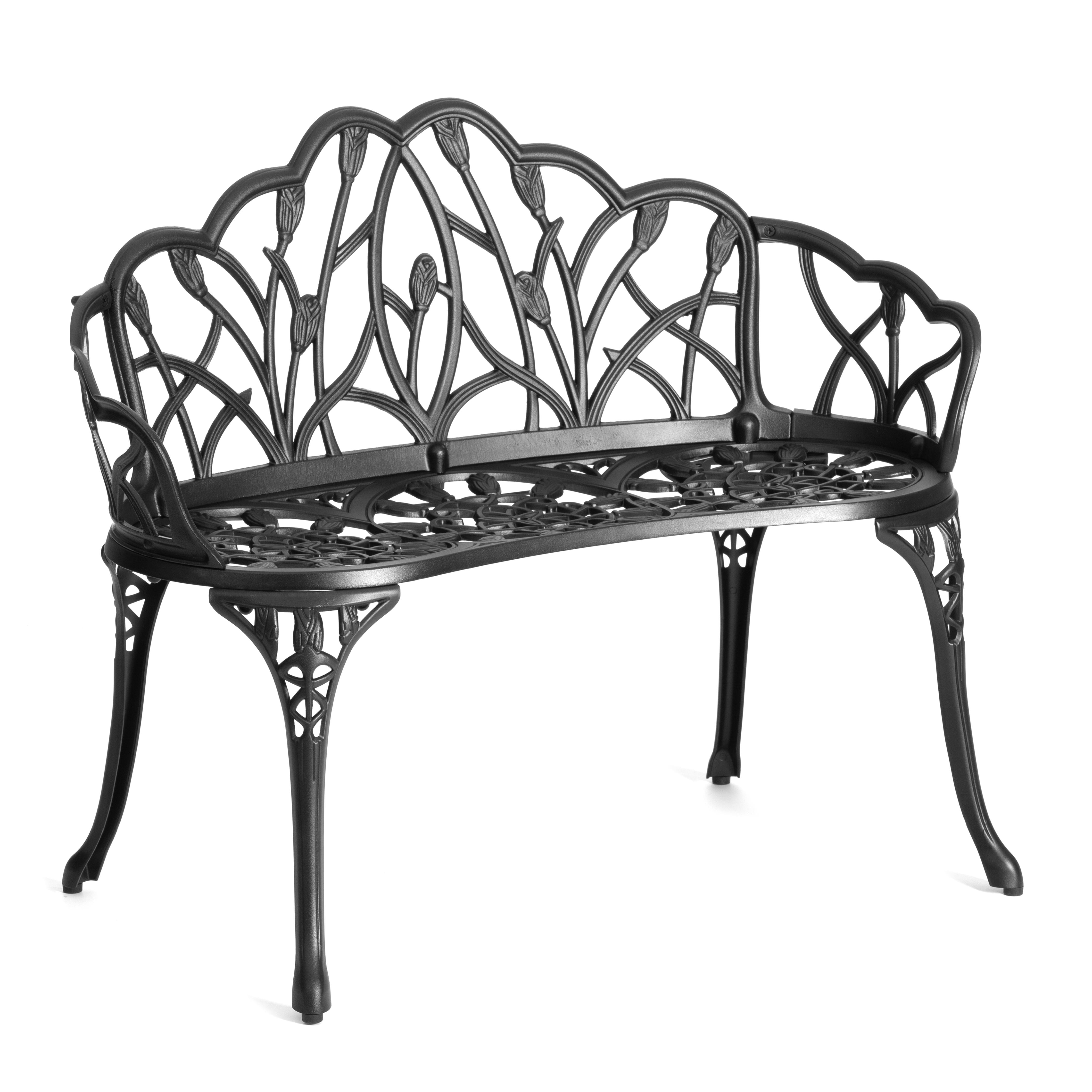 Садовая скамья TETCHAIR Штраус алюминиевый сплав черный - фото 2