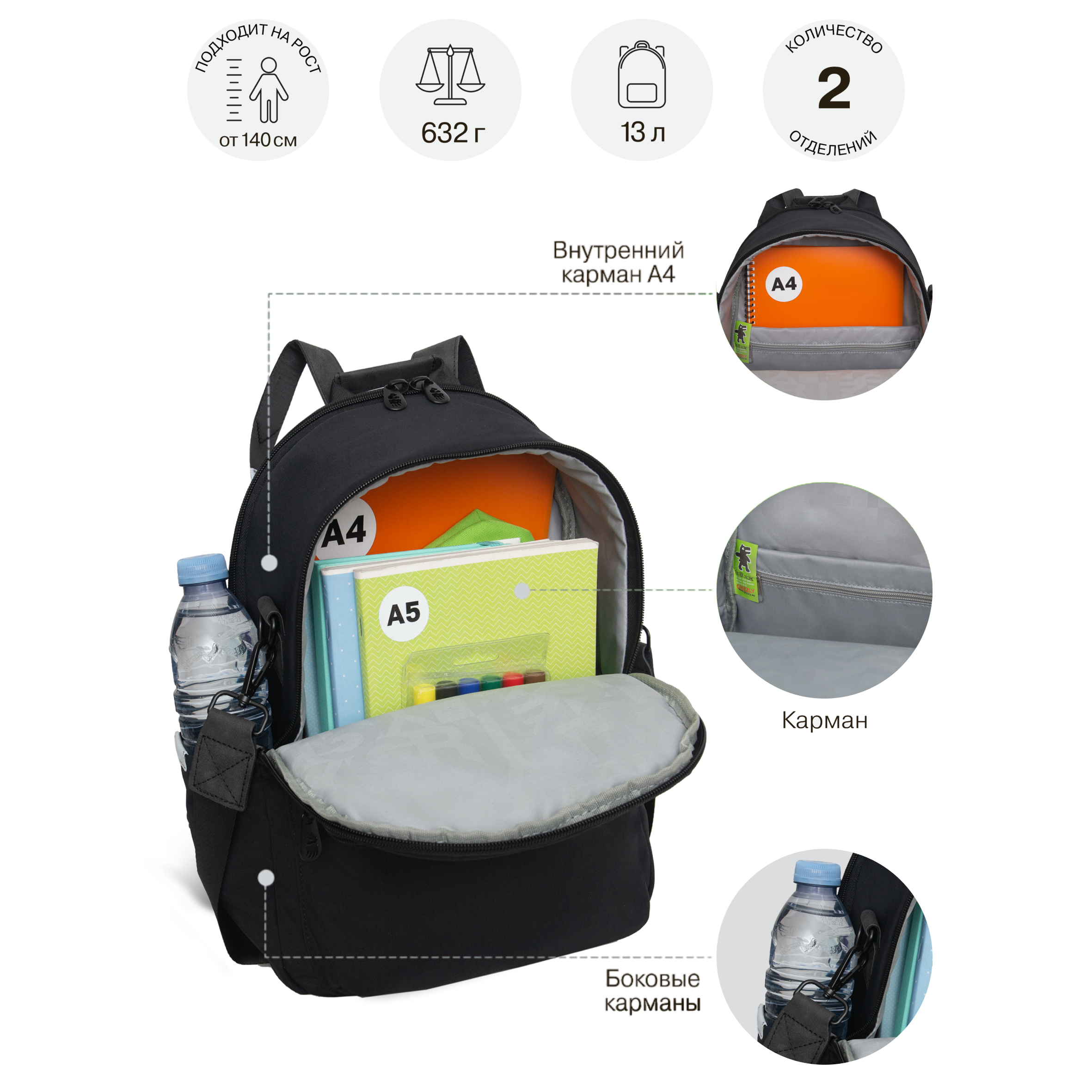 Рюкзак Grizzly для девочки - фото 9