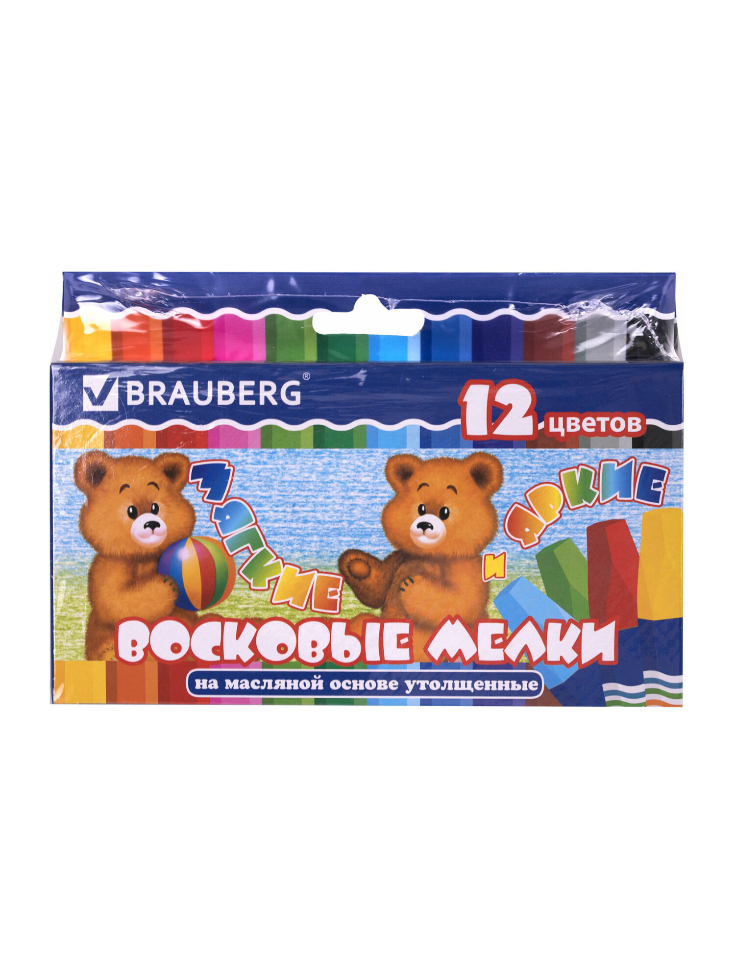 Восковые мелки Brauberg 12 шт. - фото 13