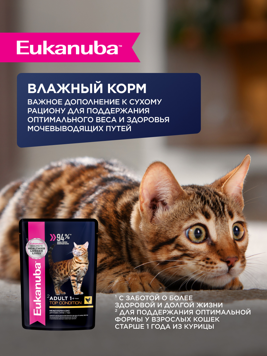 Корм сухой для кошек Eukanuba Cat Hairball 400г с домашней птицей для вывода шерсти из желудка - фото 7