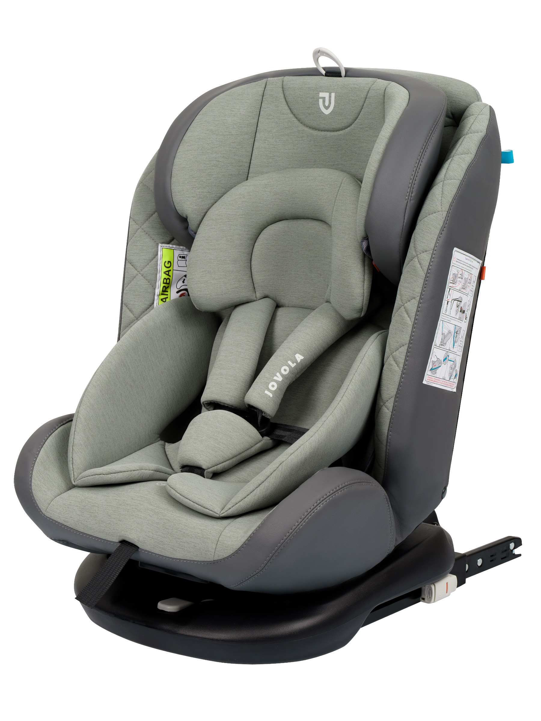 Автокресло Indigo Jovola Fuller, зел.-серая кожа Isofix 0+/1/2/3 (0-36 кг) зеленый - фото 14