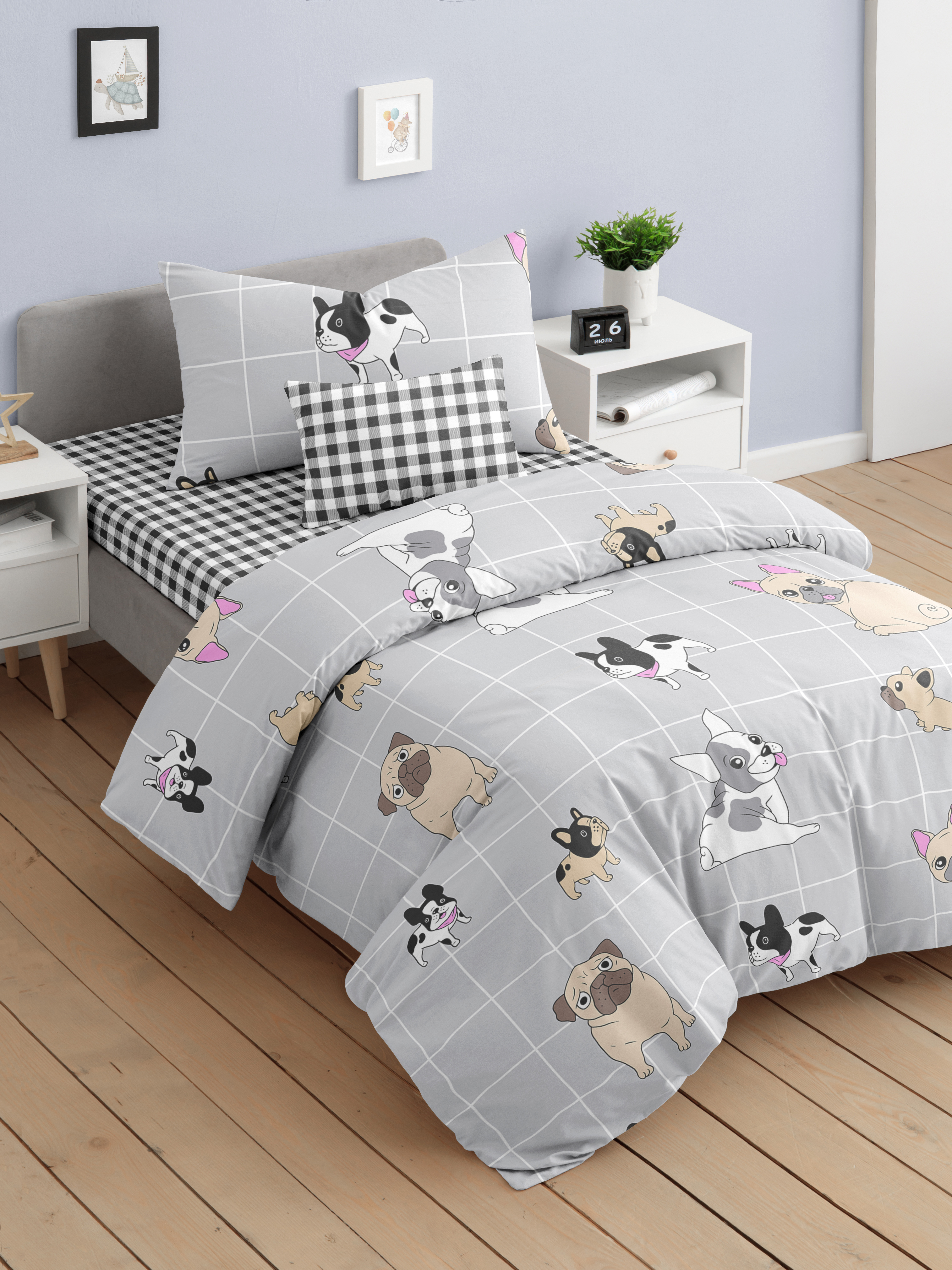 Комплект постельного белья Ночь Нежна Догс полутораспальный 3 предм. - фото 3