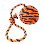 Мяч для собак Doglike Броник большой с ручкой Оранжево-черный D-5327