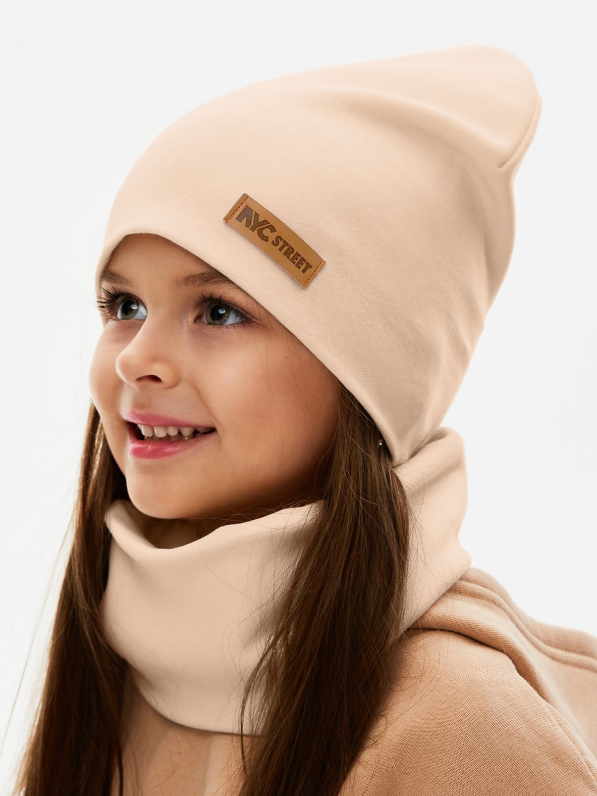 Шапка и снуд NYCkids NYC-H-67-plainG-beige - фото 1