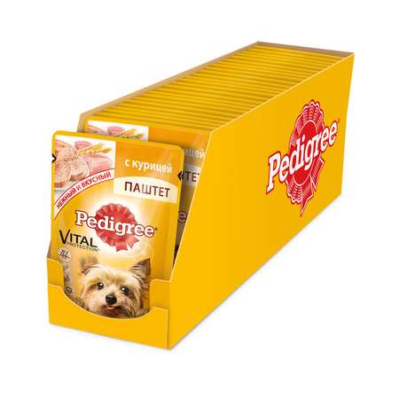 Корм для собак Pedigree для мелких пород паштет с курицей пауч 80г