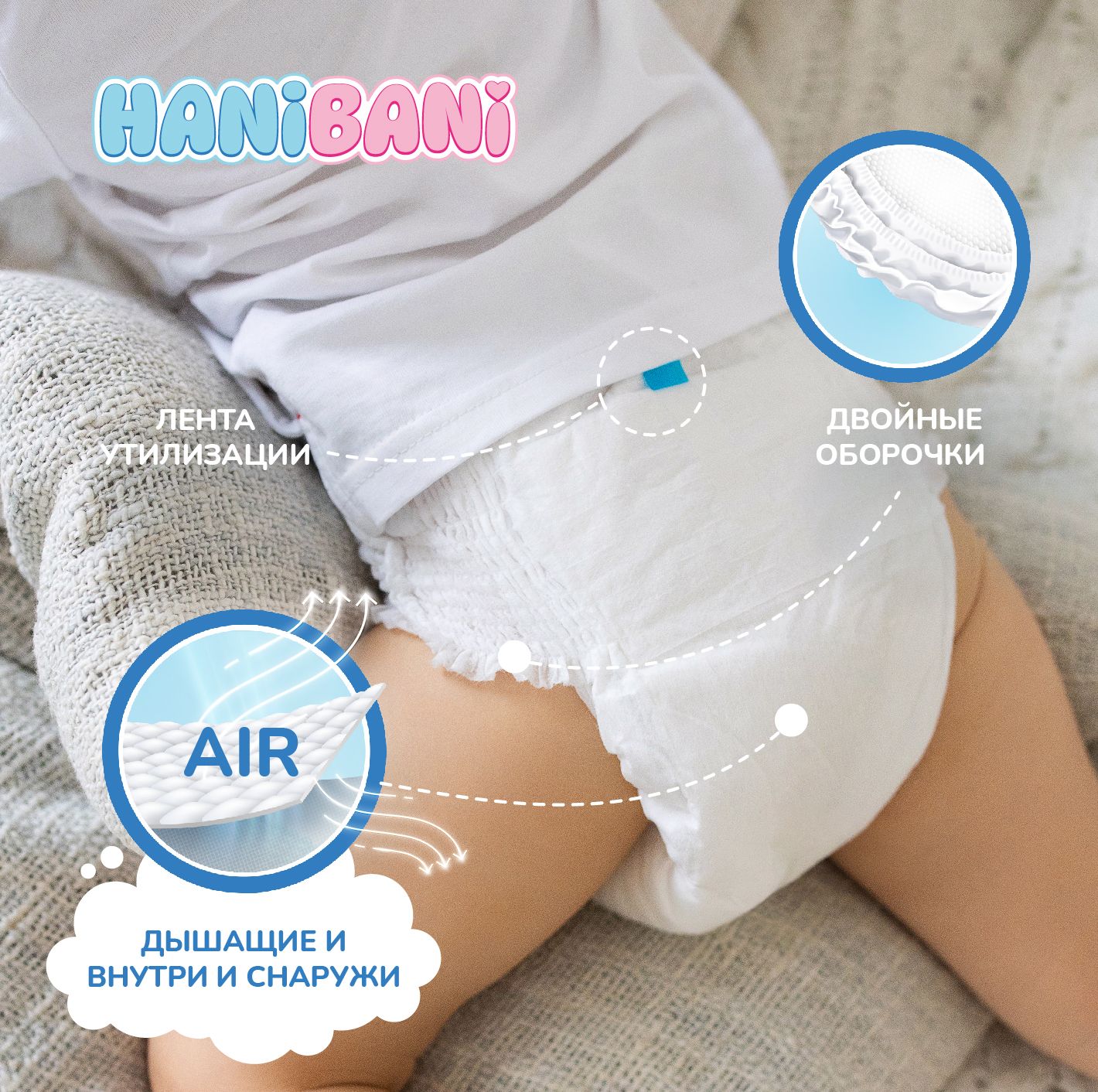 Подгузники HANIBANI Comfort XXL (15-20 кг) 28 шт. - фото 5