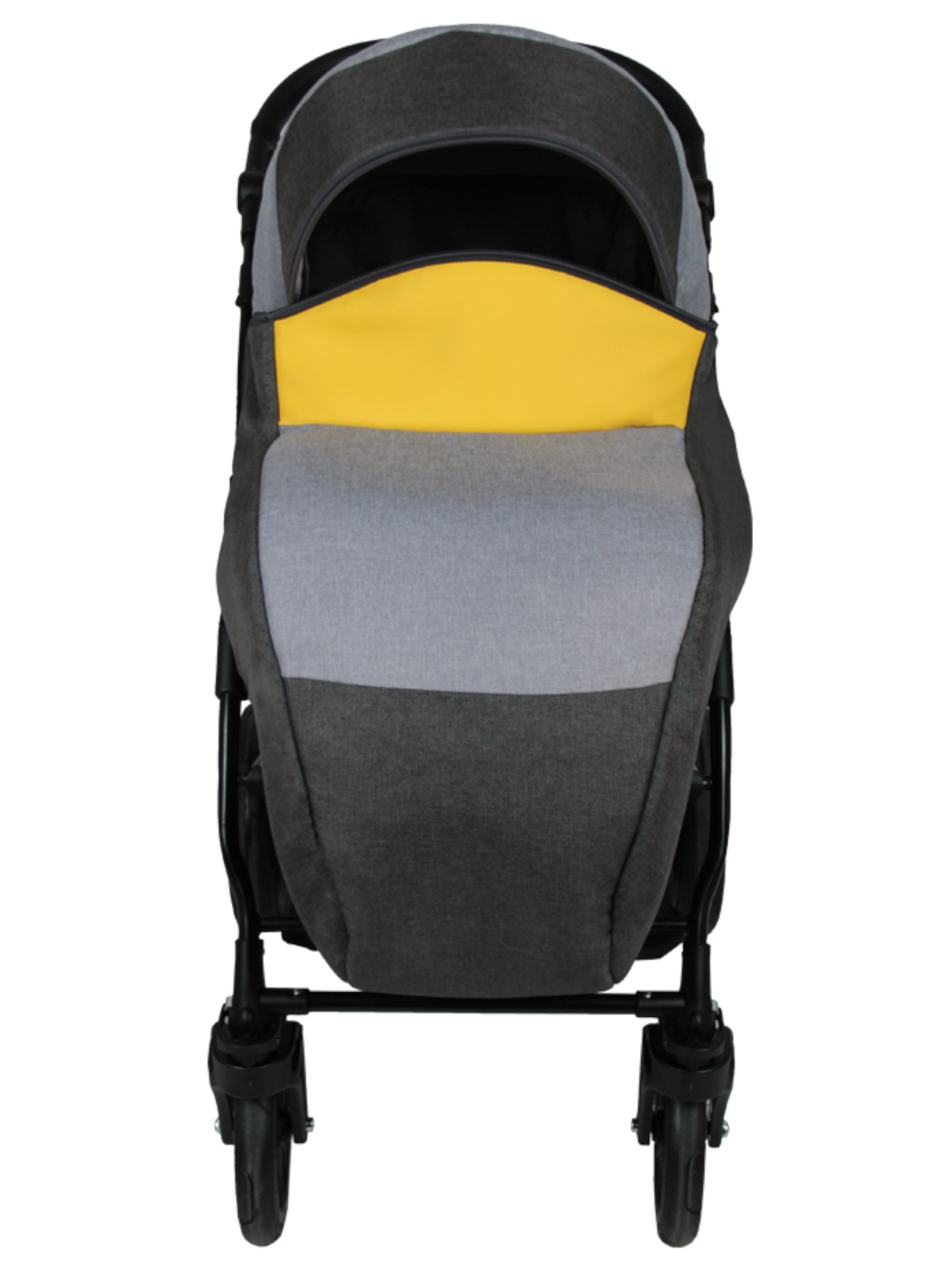 Коляска 2в1 alis Alvaro 02 серый-желтый - фото 9