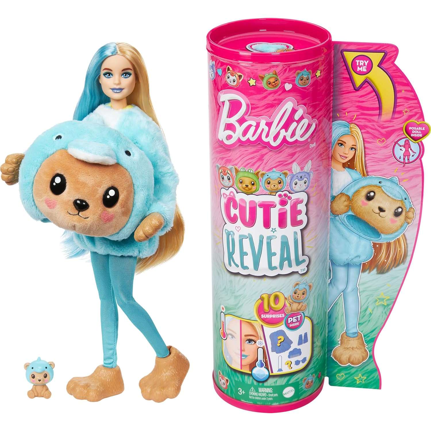 Кукла модельная Barbie Cutie Reveal Мишка HRK25 - фото 1