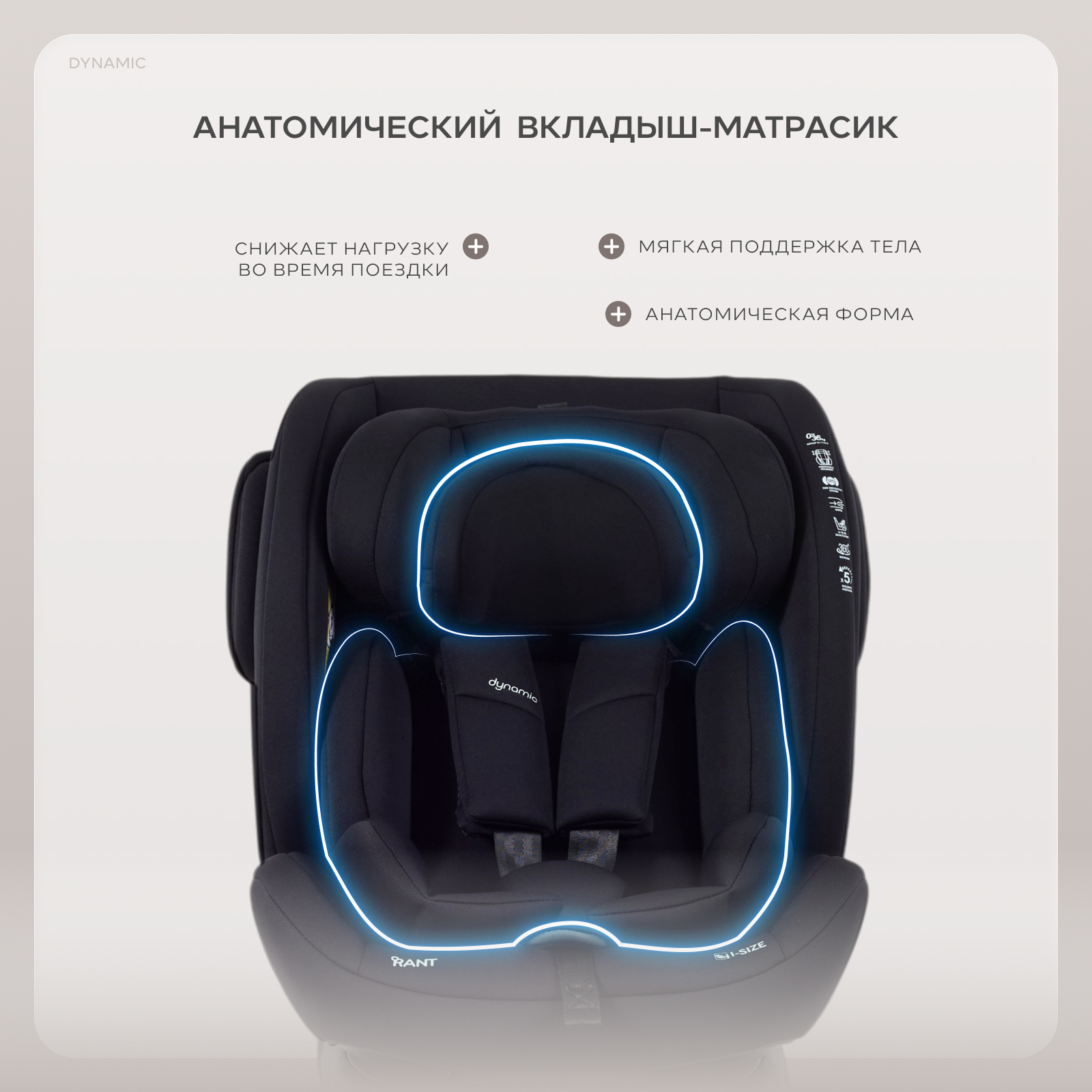 Автокресло Rant Basic Dynamic Isofix 0+/1/2/3 (0-36 кг) черный - фото 13