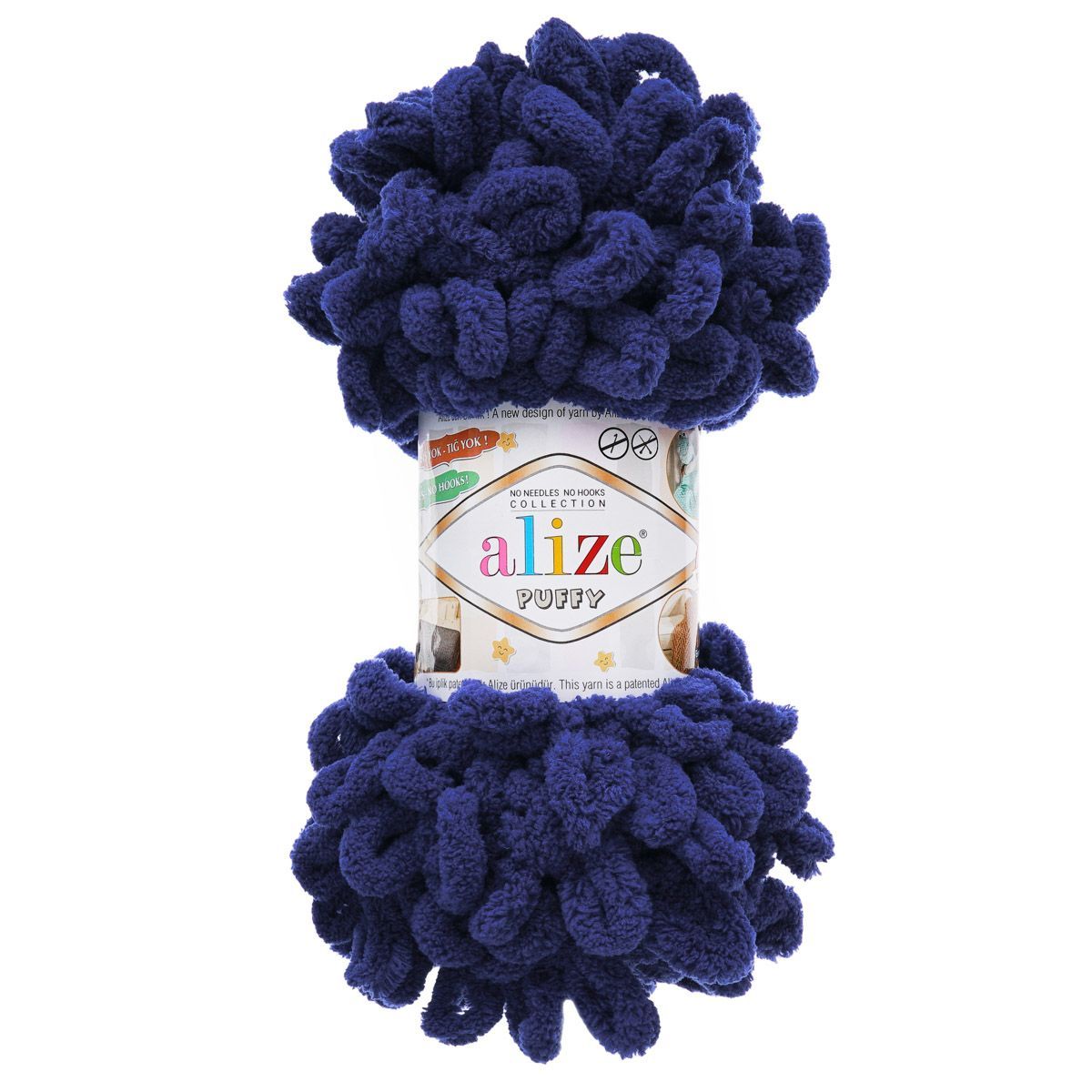 Пряжа для вязания Alize puffy 100 г 9 м микрополиэстер фантазийная плюшевая 360 василек 5 мотков - фото 5